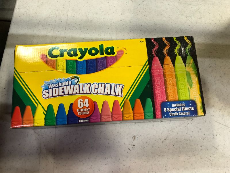 Photo 1 of Crayola Washable Sidewalk Chalk 64 Colors