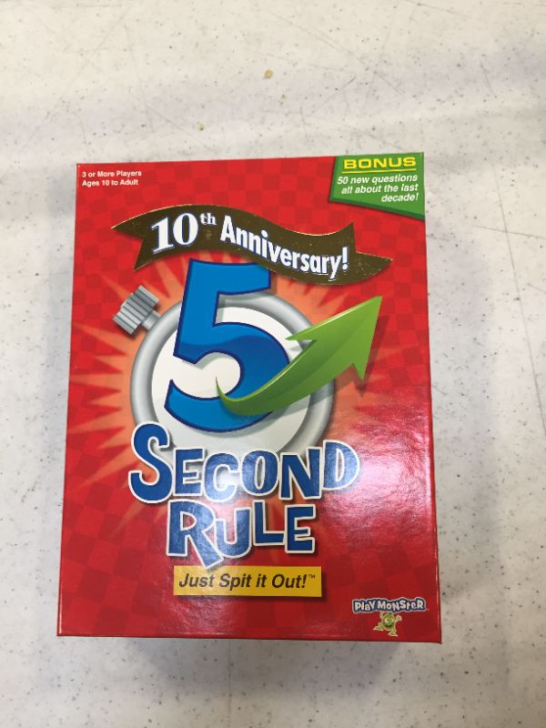 Photo 2 of 5 Second Rule Board Game


