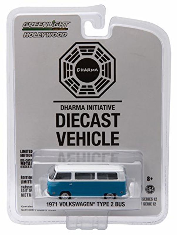 Photo 1 of 1971 VOLKSWAGEN TYPE 2 BUS (T2B) DARMA VAN from the classic television show LOST * GL Hollywood Series 12 * 2016 Greenlight Collectibles Limited Edition 1:64 Scale Die Cast Vehicle

