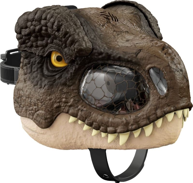 Photo 1 of Jurassic World Dominion Tyrannosaurus Rex Chomp N Roar Dinosaur Mask Motion and Sounds T Rex Costume and Role-Play Gifts for Kids
