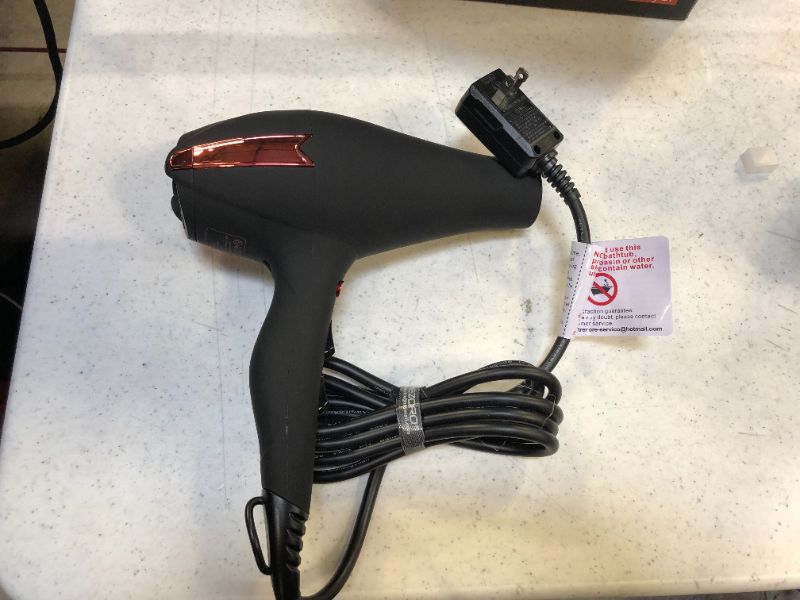 Photo 2 of Ionic Salon Hair Dryer - Professional Blow Dryer - Lightweight Travel Hairdryer for Normal & Curly Hair Includes Volume Styling Nozzle
