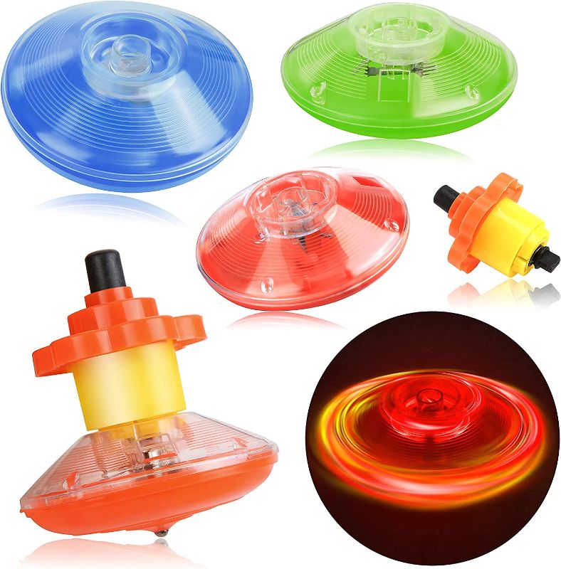 Photo 1 of PROLOSO 15 Pcs Spinning Tops Flashing Spin Toys Light Up Toys Party Favors Kids Gifts
