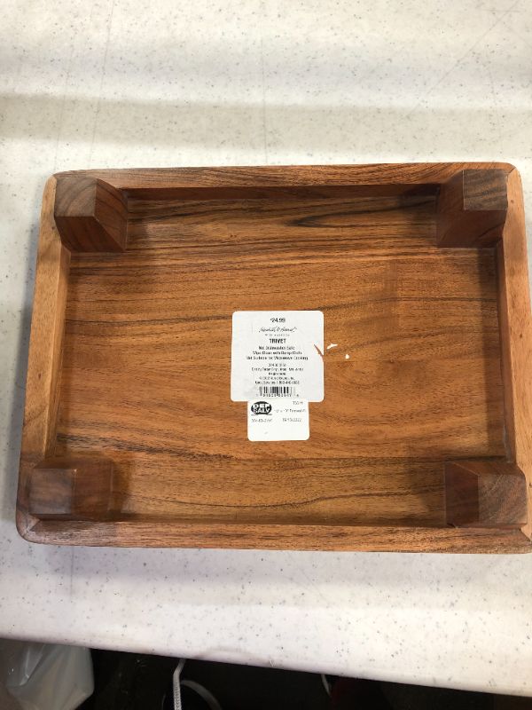 Photo 3 of 10" x 13" Footed Wood Serving Trivet Brown - Hearth & Hand™ with Magnolia


