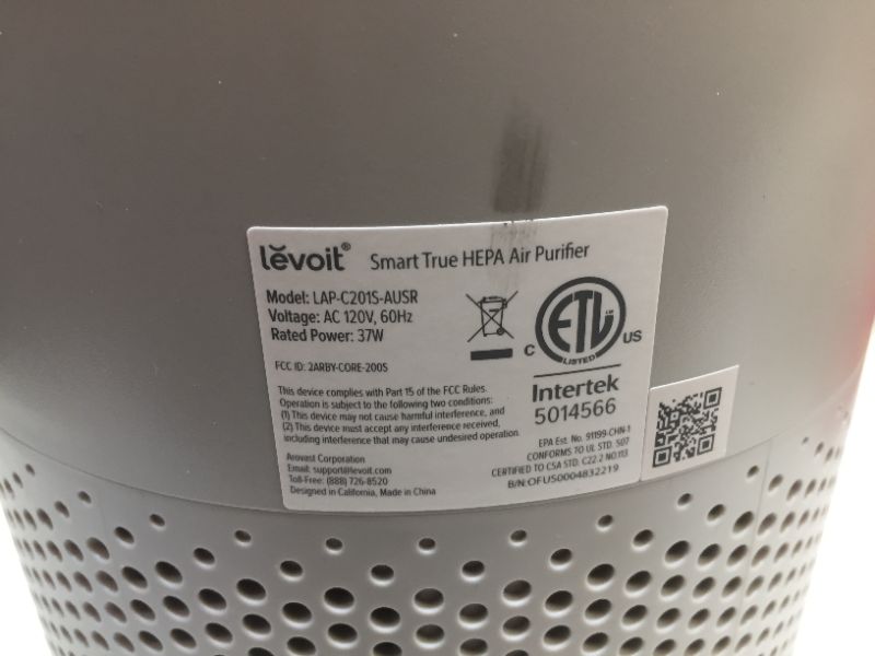 Photo 4 of Levoit Core 200s Smart True HEPA Air Purifier Gray

