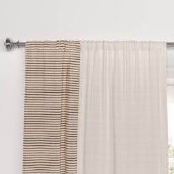 Photo 1 of 1pc Blackout Woven Stripe Border Window Curtain Panel - Threshold™

