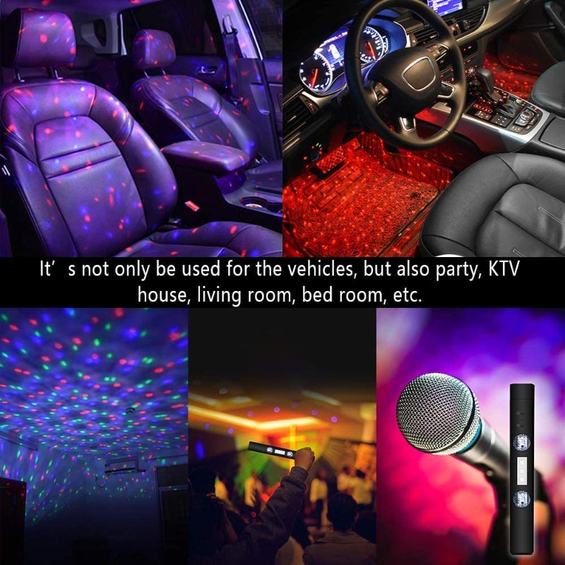 Photo 1 of 1797 Car Interior Lights LED Wireless RGB USB Automotive Neon Accent Light Kits Inside Starlight Remote Control Music Sound Sync Strip Rechargeable 12V Pack of 4