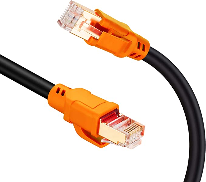 Photo 1 of Cat 8 Ethernet Cable 50 ft -NC XQIN Cat8 26AWG RJ45 Network Patch Cable 40Gpbs/2000Mhz LAN Wire Cable Cord Shielded for Modem, Router, PC, Mac, Laptop, PS2, PS3, PS4, Xbox, and Xbox 360