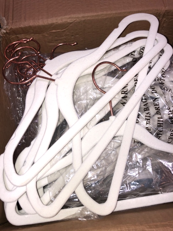 Photo 1 of COZYMOOD Baby Hangers for Closet 50 Pack, Non-Slip Velvet White Baby Hangers with 6 Pcs Closet Organizing Dividers, Ultra-Thin 11.4" Small Hangers for Kids Clothes Space Saving Infant & Toddler Hanger