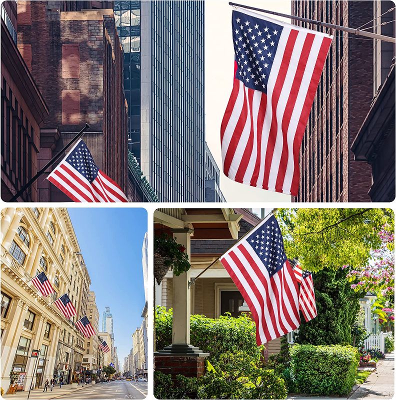 Photo 2 of American Flag 5x8 Ft, USA US Flags Outdoor, Heavy Duty Durable, Embroidered Stars, Sewn Stripes and Brass Grommets