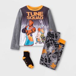 Photo 1 of Boys' Space Jam Tune Squad 2pc Cozy Pajama Set with Socks - Gray SIZE S 

