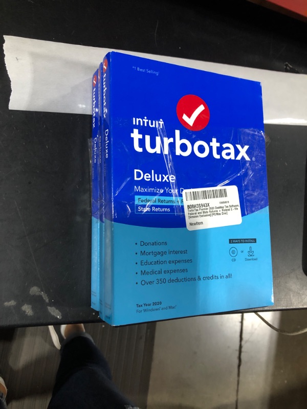 Photo 2 of [Old Version] TurboTax Deluxe 2020 Desktop Tax Software, Federal and State Returns + Federal E-file [Amazon Exclusive] [PC/Mac Disc] 4 PACK 