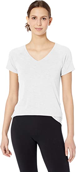 Photo 1 of Amazon Essentials Women's Studio Relaxed-Fit Short-Sleeve Lightweight V-Neck T-Shirt SIZE M