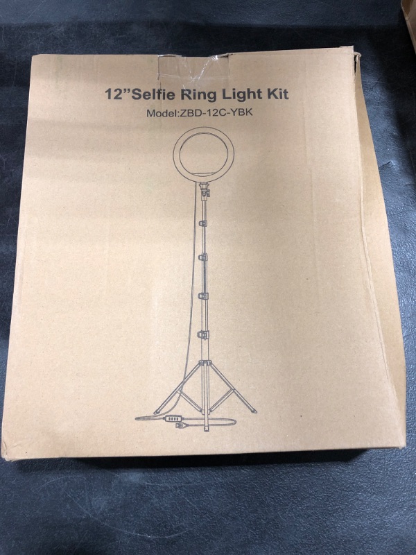 Photo 3 of 12” Selfie Ring Light with 63” Adjustable Tripod Stand and Phone Holder, LED Dimmable Ringlight with Remote, for Live Stream/Photography/Makeup/YouTube Video, Compatible with Cell Phones, Cameras 12 INCH