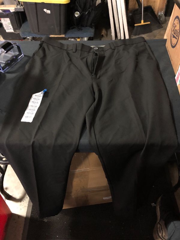 Photo 2 of Haggar Men's Cool 18 Pro Classic Fit Flat Front Pant-Regular and Big & Tall Sizes 40W x 32L Black