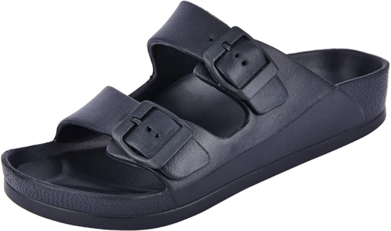 Photo 1 of AUSLAND Men's Comfort Slides Sandals Double Buckle Adjustable EVA Flat Sandals - SIZE 8.5 -