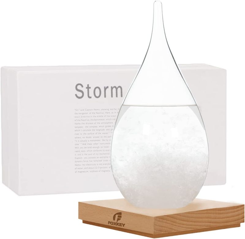 Photo 1 of  F FOXKEY Storm Glass Water Drop Crystal Globe Weather Predictor With Solid Base (XL)