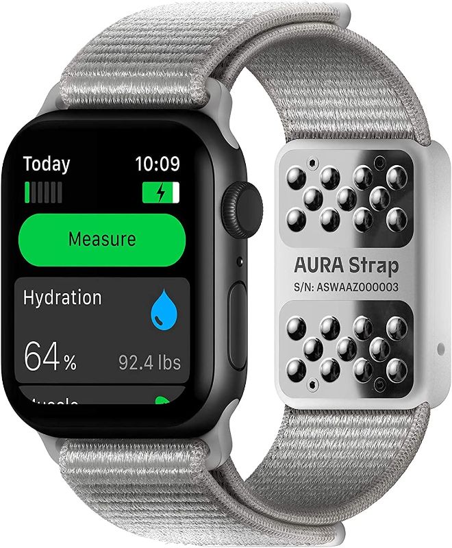 Photo 1 of AURA Strap Body Composition, Hydration Level, Activity & Fitness Tracker – Fat, Muscle, Lean Mass, Protein Measurement Band Compatible with Apple Watch 7/6/SE/5/4
