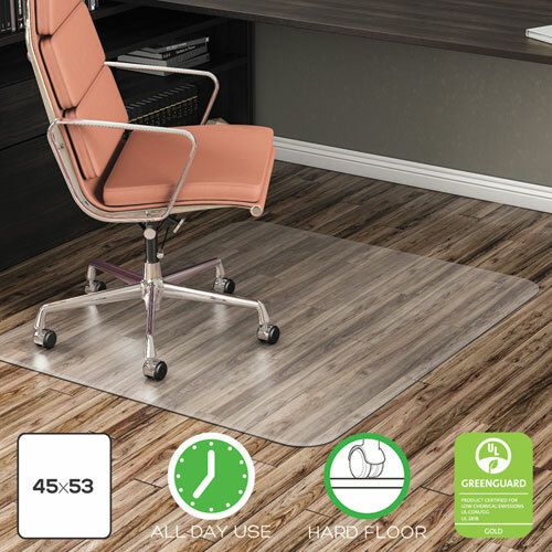 Photo 1 of DEFCM21242COM 45 X 53 in. EconoMat All Day Use Chair Mat for Hard Floors, Clear
