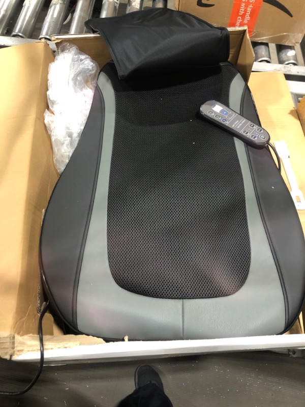 Photo 1 of Cotsoco Shiatsu Massage Cushion with Heat, Full Back Massager with Vibration,Deep Kneading Rolling Massage Chair Pad for Waist,Hips,Muscle Pain Relief,Use at Home/Office Black