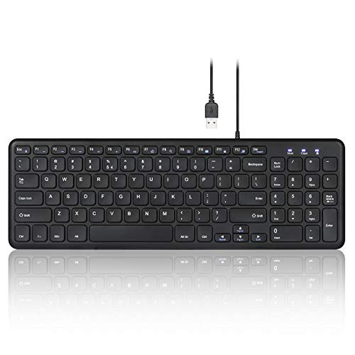 Photo 1 of Perixx PERIBOARD-213U Wired Silent USB Scissor Keyboard - 14.45x4.76x0.70 Inches Compact Design with Number Pad - Black - US English (PB-213BUS-11738)
