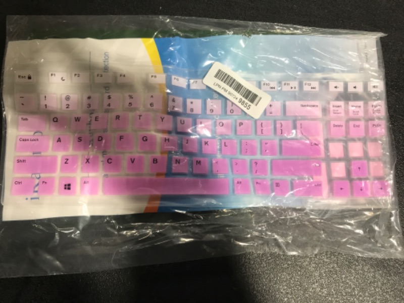 Photo 2 of Keyboard Cover Skins Compatible with Dell KM636 KB216 Wired Keyboard & Dell Optiplex 5250 3050 3240 5460 7450 7050 & Dell Inspiron AIO 3475/3670/3477 Desktop Keyboard Cover(Ombre Pink Purple )