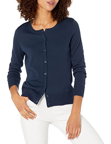 Photo 1 of Amazon Essentials Women's Lightweight Crewneck Cardigan Sweater  Navy, 1X
