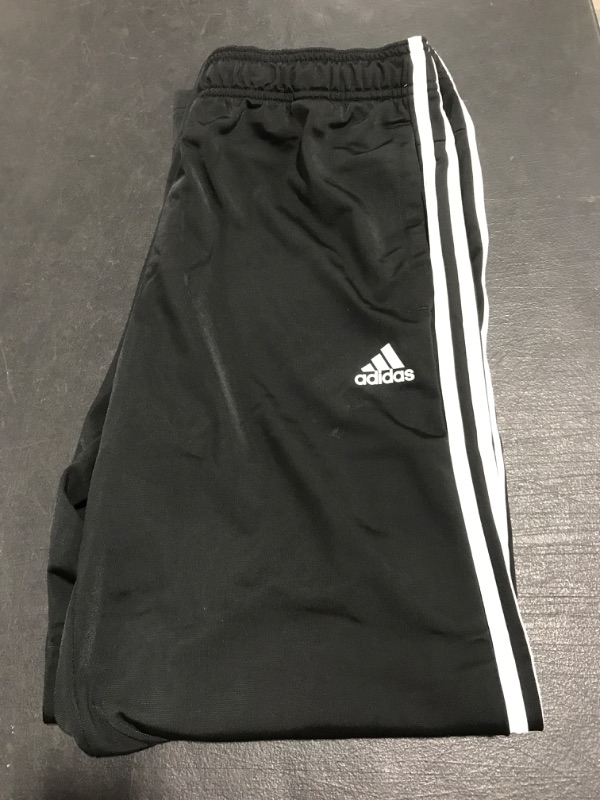 Photo 2 of adidas Men's Essentials Warm-Up Open Hem 3-Stripes Tracksuit Bottoms Large/31" Inseam Black/White. SIZE LARGE. PRIOR USE. 