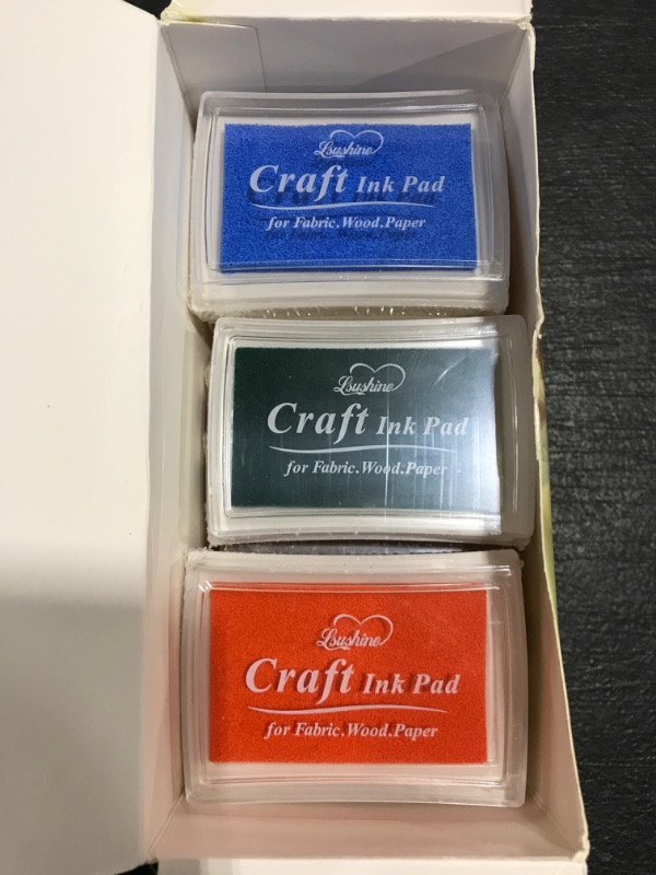 Photo 2 of Lsushine Craft Ink Pad Stamps Partner Diy Color,15 Color Craft Ink Pad for Stamps, Paper, Wood Fabric (pack of 15). OPEN BOX. 