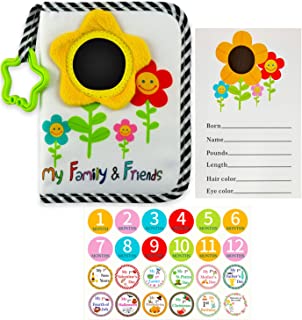 Photo 1 of ABCKEY My Family And Friends Baby Photo Album With Sunflower Baby-safe mirror Holds 18 Photos
