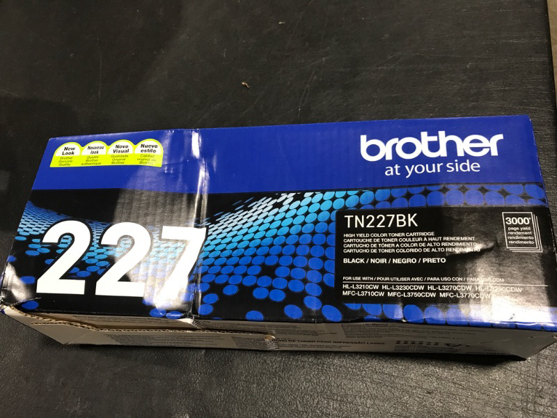 Photo 2 of Brother Genuine TN227, TN227BK, High Yield Toner Cartridge, Replacement Black Toner, Page Yield Up to 3,000 Pages, TN227BK, Amazon Dash Available
BRAND NEW BOX