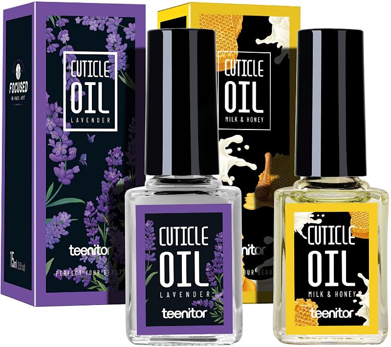 Photo 1 of 2pk - 4 bottles of Cuticle Revitalizing Oil, Teenitor Milk and Honey Cuticle Oil and Lavender Cuticle Care Oil, Moisturize Cuticles and Strengthen Nails 