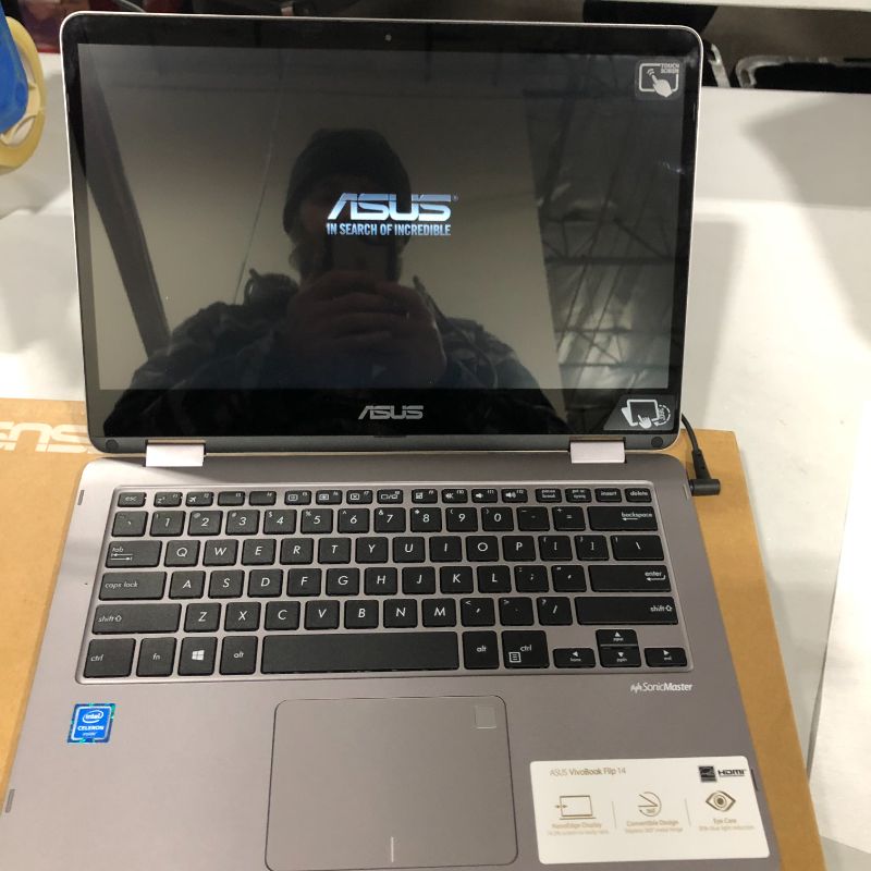 Photo 4 of ASUS VivoBook Flip 14 2-in-1 Convertible Laptop, 14" HD Touchscreen Display, Intel Pentium Silver N5030 CPU, 4GB DDR4 RAM, 128GB Storage, Windows 10 Home in S Mode, Grey, TP401MA-AH21T Intel N5030 | 128GB SSD