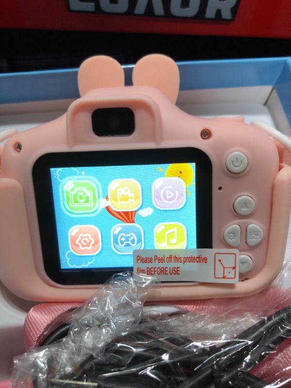 Photo 3 of Kids Camera for 3-8 Years Old Toddlers Childrens Boys Girls Christmas Birthday Gifts Selfie Digital Toy Camera with 32GB SD Card Pink
