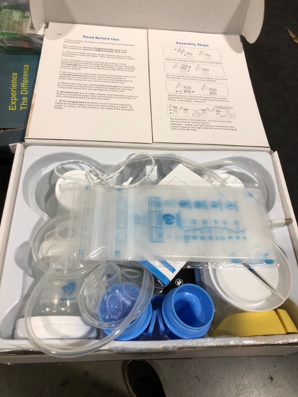 Photo 2 of Bellababy Double Electric Breast Feeding Pumps Pain Free Strong Suction Power Touch Panel High Definition Display BLUE