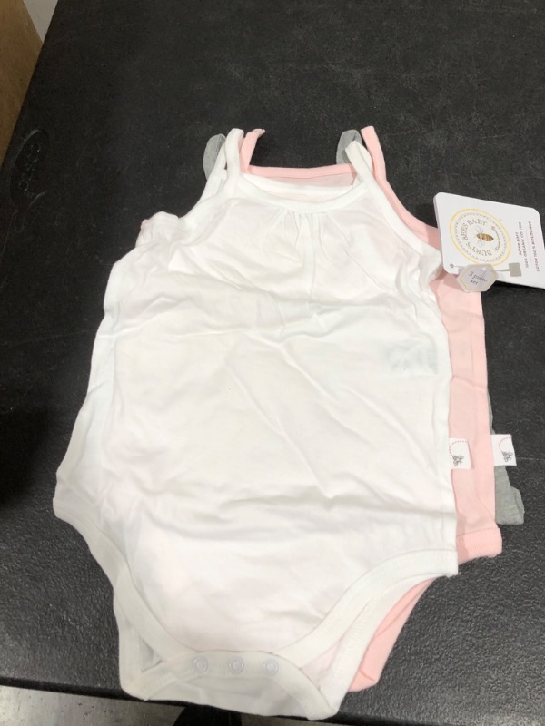 Photo 1 of Burt's Bees Baby Baby Bodysuits, 3-Pack Long & Short-Sleeve One-Pieces, 100% Organic Cotton 12 Months White/Pink/Grey Camis