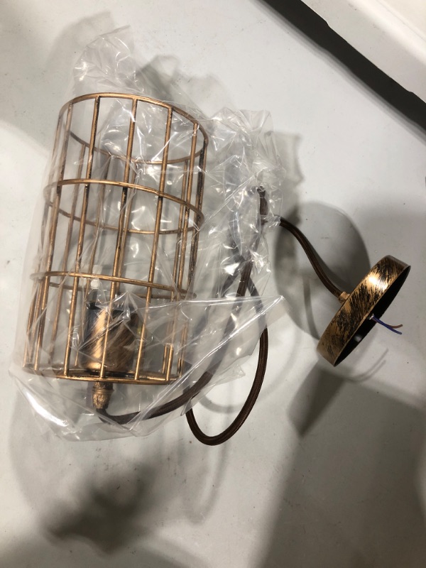 Photo 2 of AIRTWESD Pendant Lights Industrial Chandelier Vintage Metal Cage Retro Hanging Ceiling Light Fixture Vintage Lamp Pendant Light Kitchen Island Cage Antique Farmhouse Light Fixture (No Bulb)