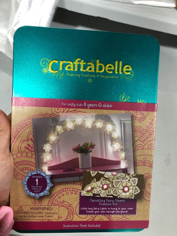 Photo 2 of Craftabelle – Twinkling Fairy Flowers Creation Kit – DIY Twinkle Lights for Bedroom – 106pc String Light Set with Accessories – DIY Arts & Crafts for Kids Aged 8 Years