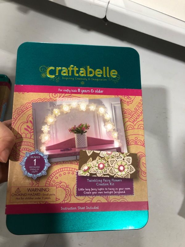 Photo 2 of Craftabelle – Twinkling Fairy Flowers Creation Kit – DIY Twinkle Lights for Bedroom – 106pc String Light Set with Accessories – DIY Arts & Crafts for Kids Aged 8 Years +