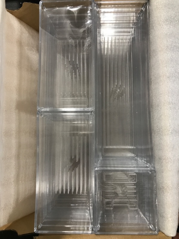 Photo 2 of 14 PCS Clear Plastic Drawer Organizer Tray for Makeup