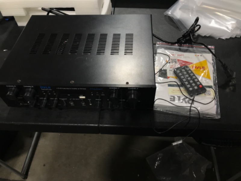 Photo 1 of Bluetooth Home Audio Amplifier 4-Ch. Audio Source Stereo Receiver System with FM Radio MP3/USB/SD/AUX Playback (500 Watt)