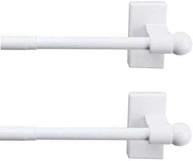 Photo 1 of A&F Rod Décor - Magnetic Curtain Rod, 28-48 inch - White (Set of 2)