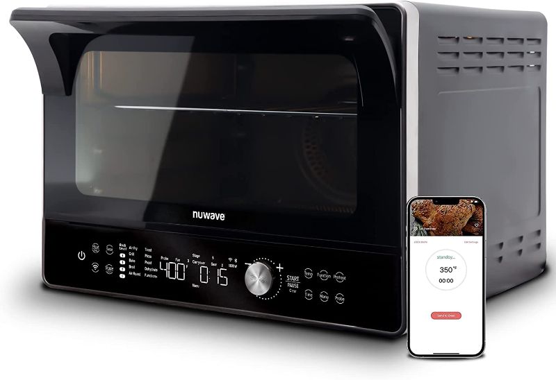 Photo 1 of NuWave TODD ENGLISH iQ360 Digital Smart Oven, 20-in-1 Convection Infrared Grill Griddle Combo, 34-Qt Mega Capacity, 1800 Watts, Adjustable Triple Surround Heat Zones, Smart Thermometer, WIFI Enabled
