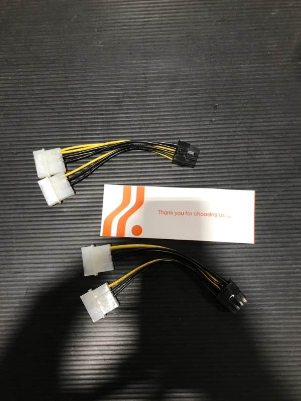 Photo 2 of Cable Matters 2-Pack 8-Pin PCIe to Molex (2X) Power Cable 4 Inches