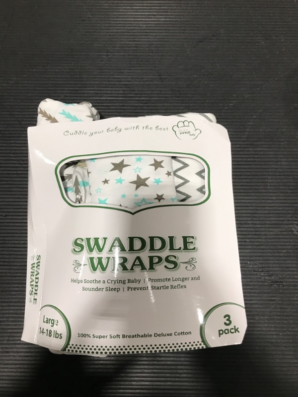 Photo 2 of Baby Swaddle Blanket Boy Girl, 3 Pack Large Size Newborn Swaddles 3-6 Month, Infant Adjustable Swaddling Sleep Sack, Aqua Aqua Large(3-6 Month)