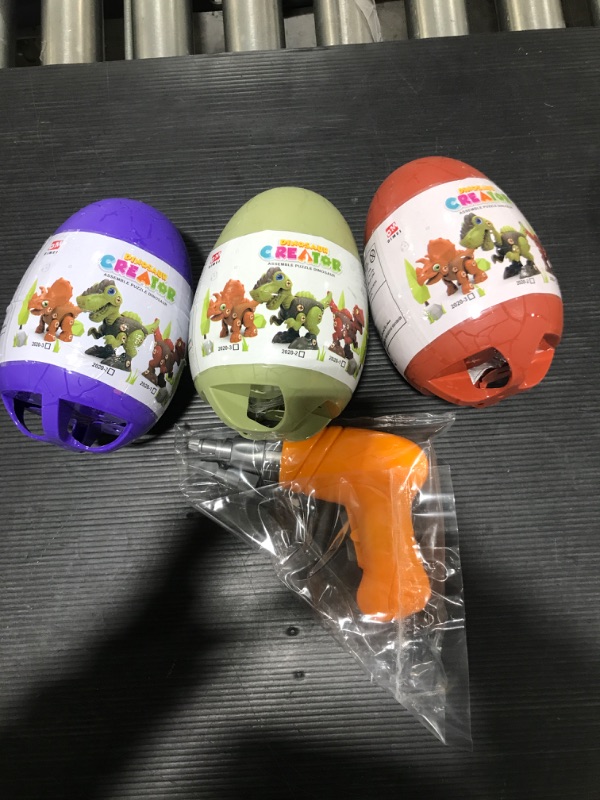 Photo 2 of 3 Pcs Take Apart Dinosaur Toys for 3 4 5 6 7 Year Old Boys Birthday Gifts with Dinosaur Eggs, Kids STEM Toys Dinosaur Toys for Kids 3-5 5-7 with Electric Drill