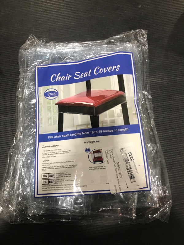 Photo 2 of 
Roll over image to zoom in






Zipcase 4 Pack Stain, Water and Kitty Scratch Resistant Dinning Chair Covers/slipcovers Chair Protector Waterproof PVC 18x17 inches with Adjustable Belt Strap for Most Standard Chair, Set of 4