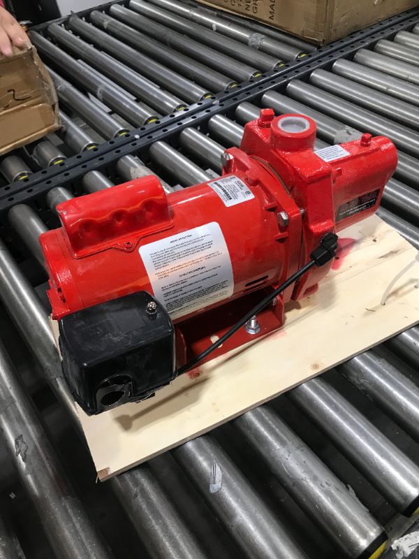 Photo 2 of SOLD FOR PARTS ONLY--Red Lion RJS-100-PREM 1 HP, 23 GPM, 115/230 Volt, Premium Cast Iron Shallow Well Jet Pump, Red, 602208 1-HP 23-GPM Pump