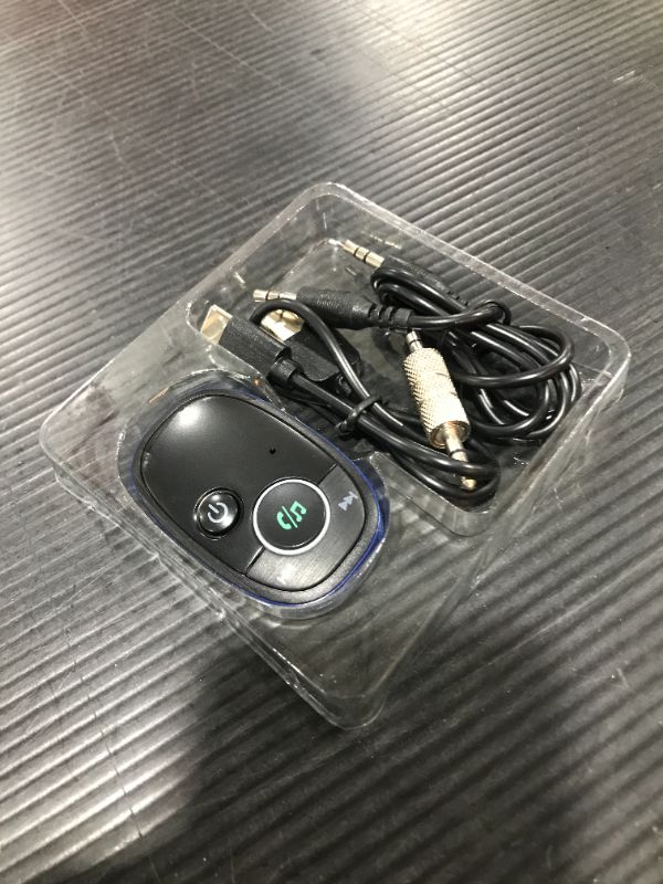 Photo 2 of Bluetooth 5.0 Receiver for Car: 3.5mm Aux Bluetooth Adapter for Car Home Stereo Headphones Speakers - Esky Wireless Car Audio Receiver Support Hand-Free Calls, Voice Assistant, Dual Device Connection