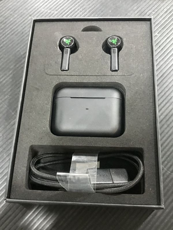 Photo 2 of Razer Hammerhead True Wireless Pro Bluetooth Gaming Earbuds: THX Certified - Advanced Hybrid Active Noise Cancellation - 60ms Low-Latency - Touch Enabled - <20 Hr Battery Life - Classic Black TW Pro Earbuds