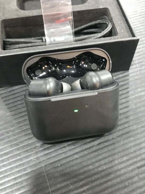 Photo 3 of Razer Hammerhead True Wireless Pro Bluetooth Gaming Earbuds: THX Certified - Advanced Hybrid Active Noise Cancellation - 60ms Low-Latency - Touch Enabled - <20 Hr Battery Life - Classic Black TW Pro Earbuds